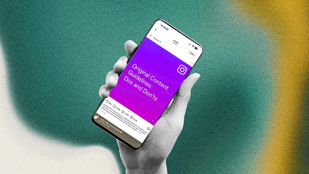 Instagram Has Ended the Era of Curated Content. Hand holding Phone.